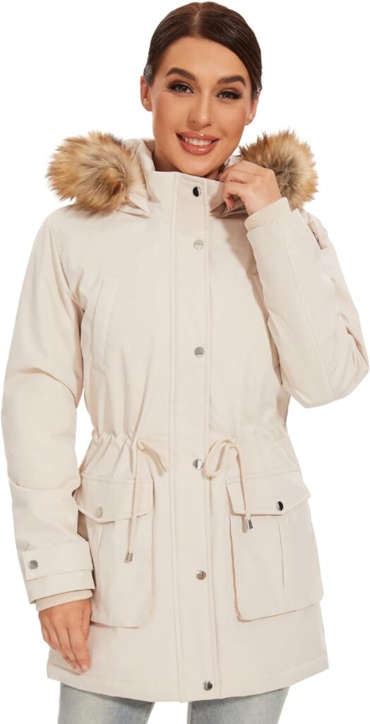 ROYAL MATRIX Womens Parka Coat Winter Warm Parka Jacket Fleece Lined Parka Coat Long Winter Coat with Hood