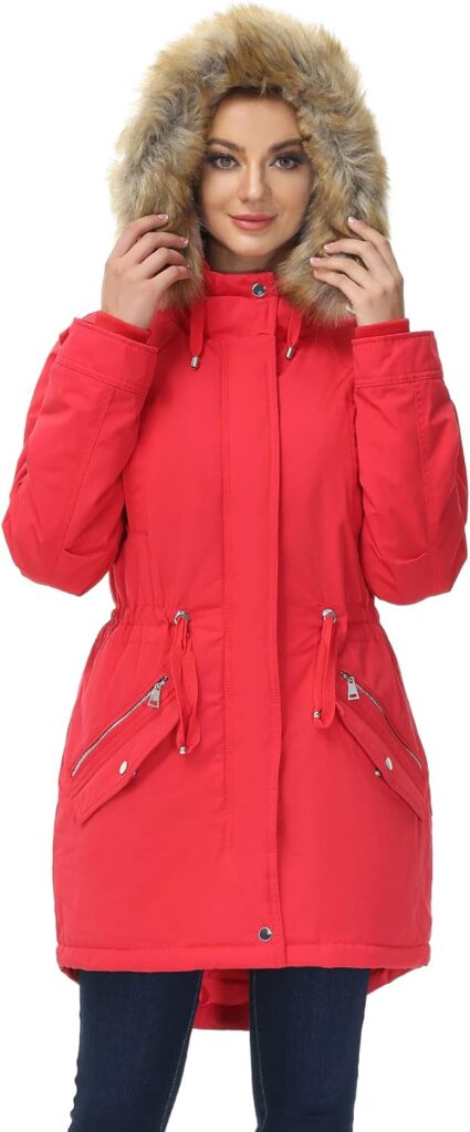ROYAL MATRIX Womens Winter Coats Fleece Lined Parka Jacket Hooded Long Winter Warm Parka Coat with Pockets