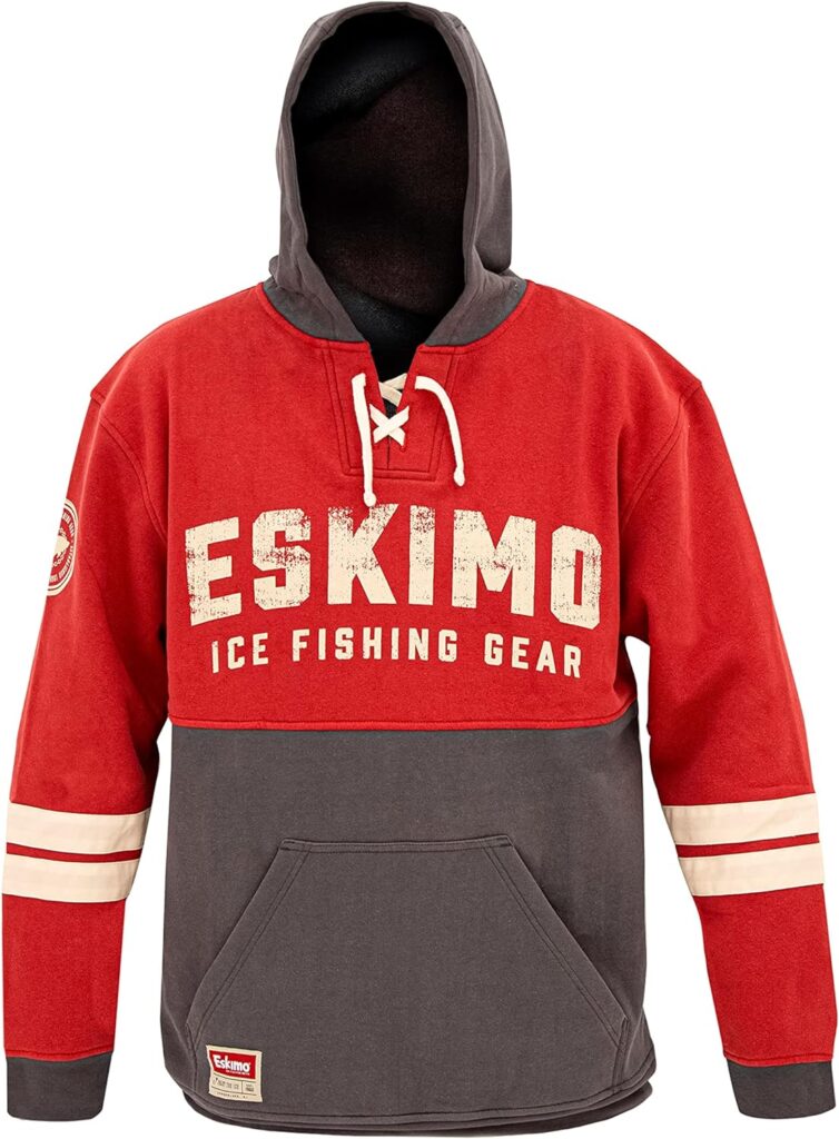 Eskimo 41491 Varsity Hoodie, Unisex, Red